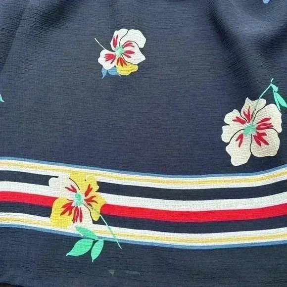 Tommy Hilfiger | Black Off The Shoulder Floral Blouse Size Small - Picture 5 of 11